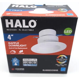 HALO RL4 Series 4" LED Retrofit Downlight – Model RL4099S1EWHR – Selectable CCT